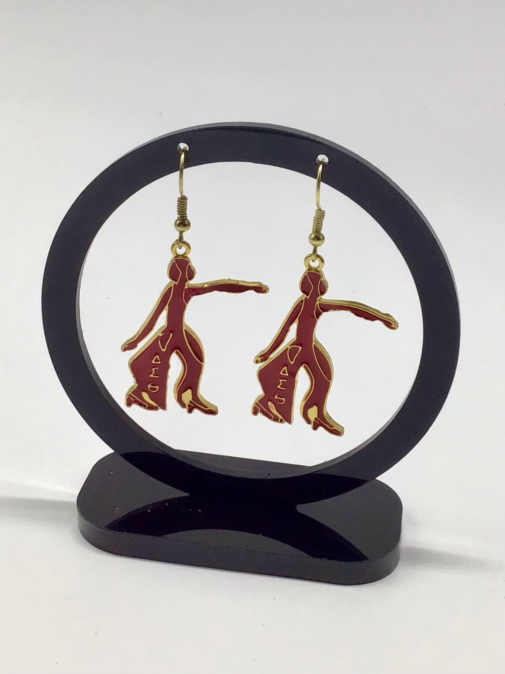 Delta Sigma Theta Red Enamel Drop Earrings